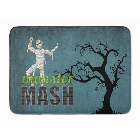 Carolines Treasures Monster Mash with Mummy Halloween Machine Washable Memory Foam Mat SB3019RUG